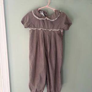 Petit Ami Brown Checkered Romper